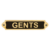 Gents Brass Door plates | Toilet sign 22x5 cm Black finish